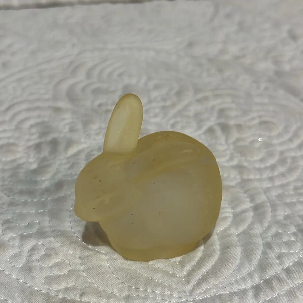 Set of 4 Williams Sonoma‎ frosted glass bunny candle holders